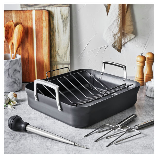 Zwilling Aluminum Hard Anodized Roaster Pan Nonstick, 16 X 14"