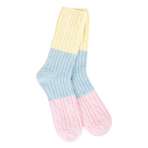 Cable Crew Sock in Multi Confetti