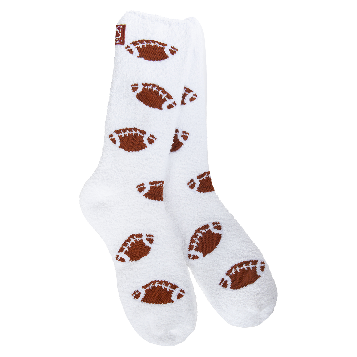Cozy Crew Sock with Footballs