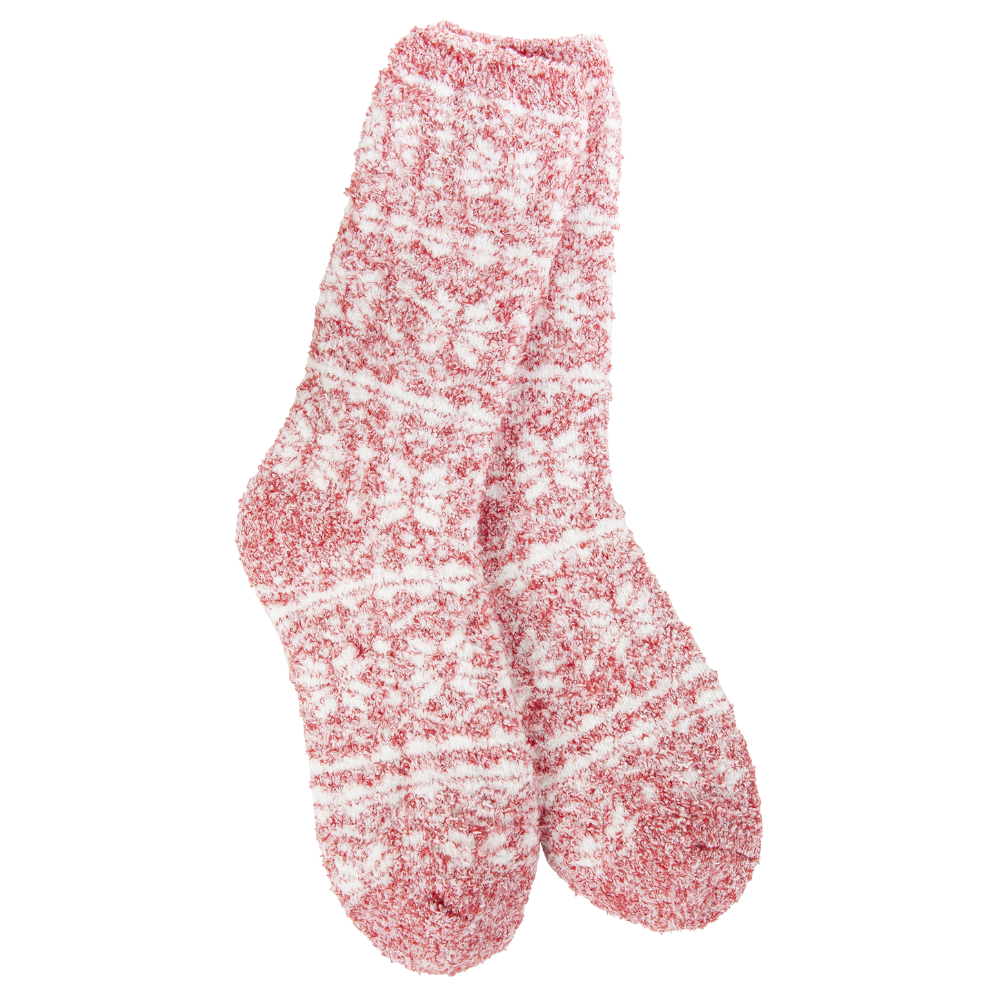 Winter Crew Socks in Fair Isle Red