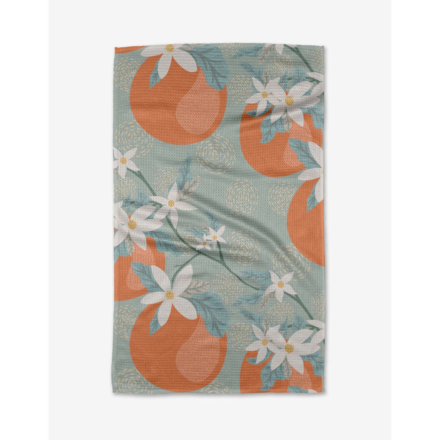 Orange Blossom Geometry Tea Towel
