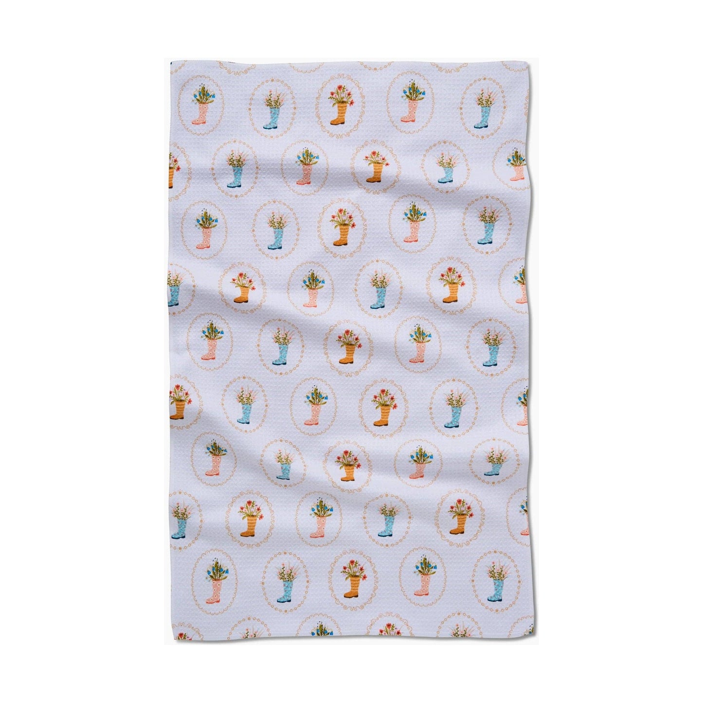 Rainboots in Bloom Tea Towel