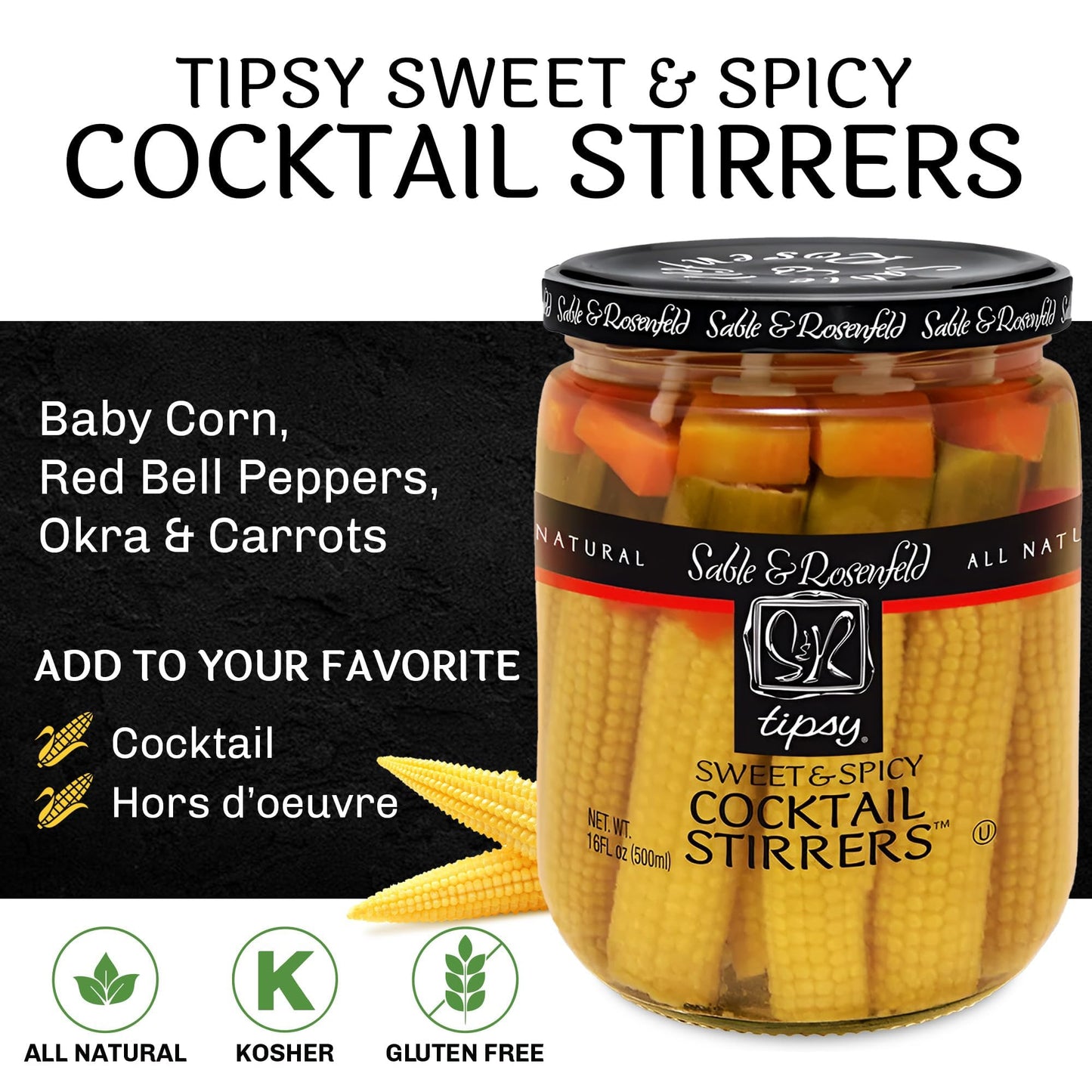 Tipsy Cocktail Stirrers - Sweet + Spicy