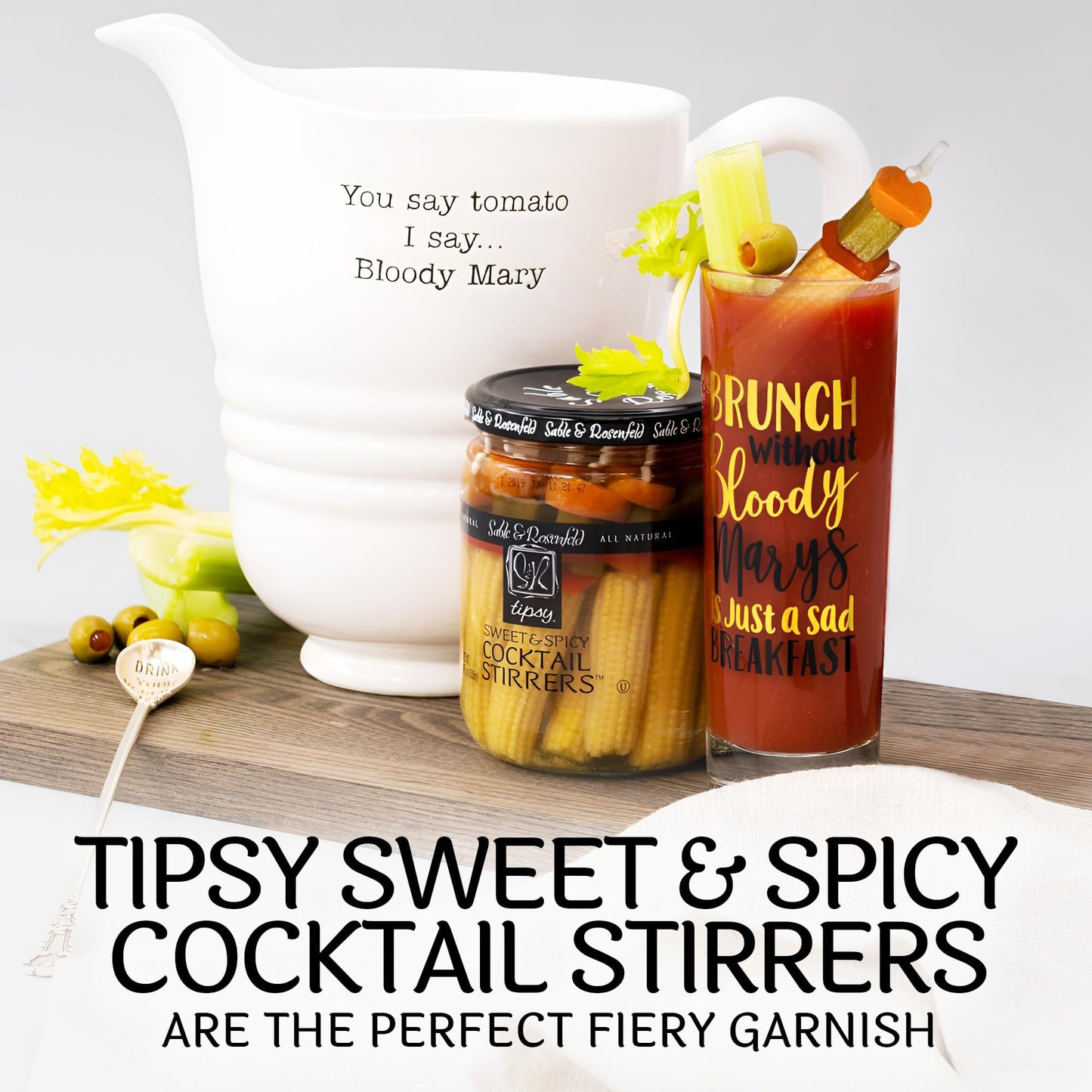 Tipsy Cocktail Stirrers - Sweet + Spicy