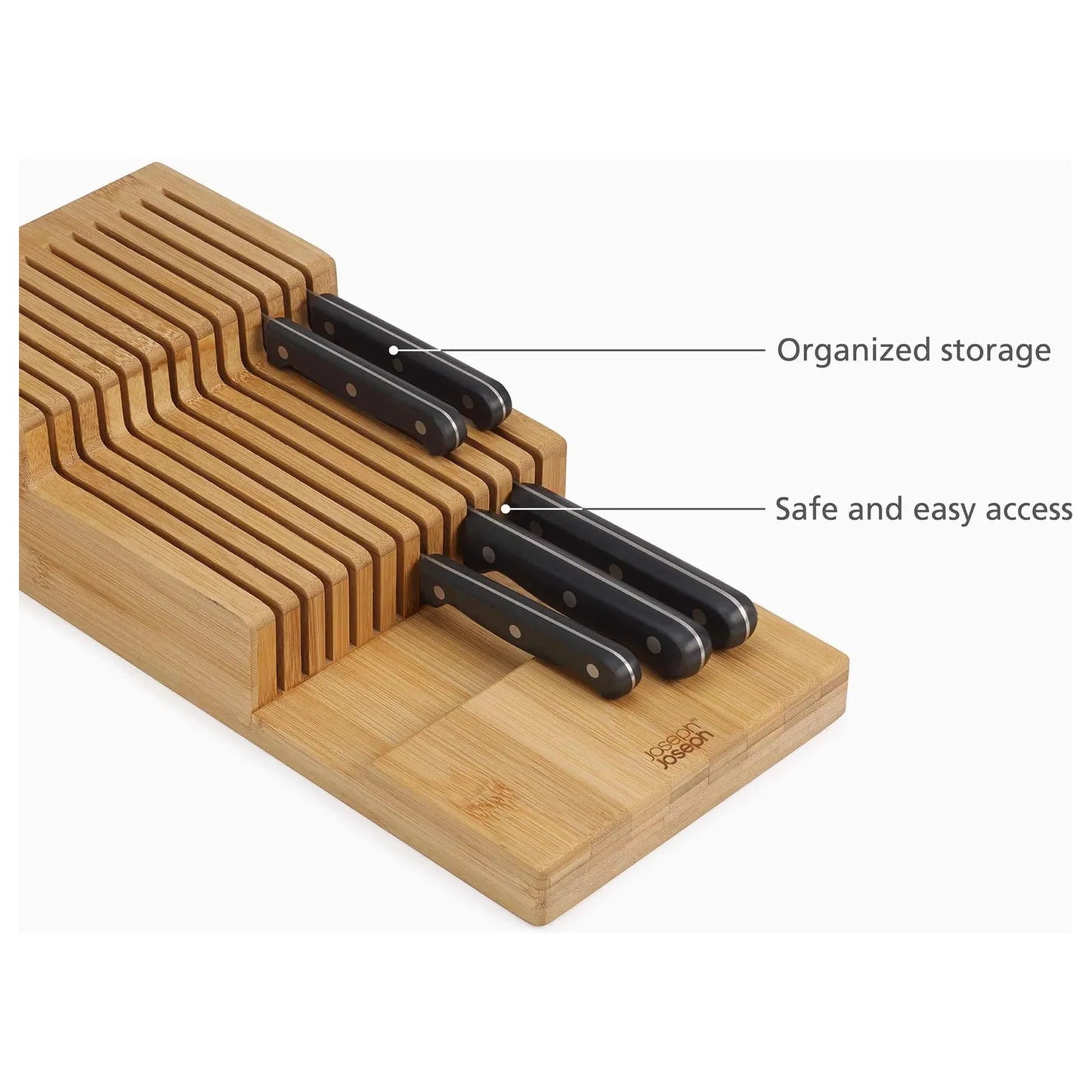 Bamboo In-Drawer 2-tier Knife Storage Storage & Organization Browns Kitchen