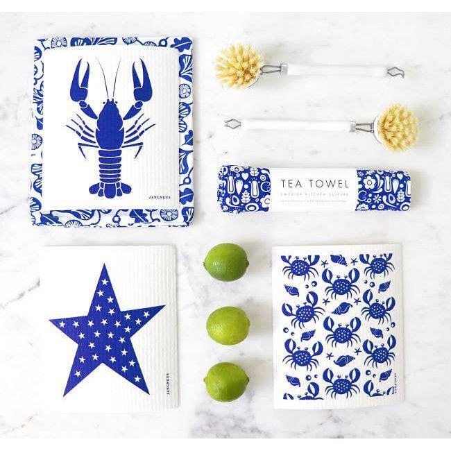 Swedish Dishcloth - Crabs - Blue