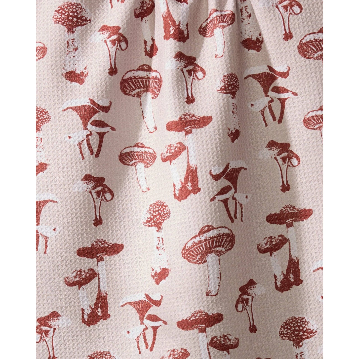 Autumn Mushrooms Geometry Tea Towel