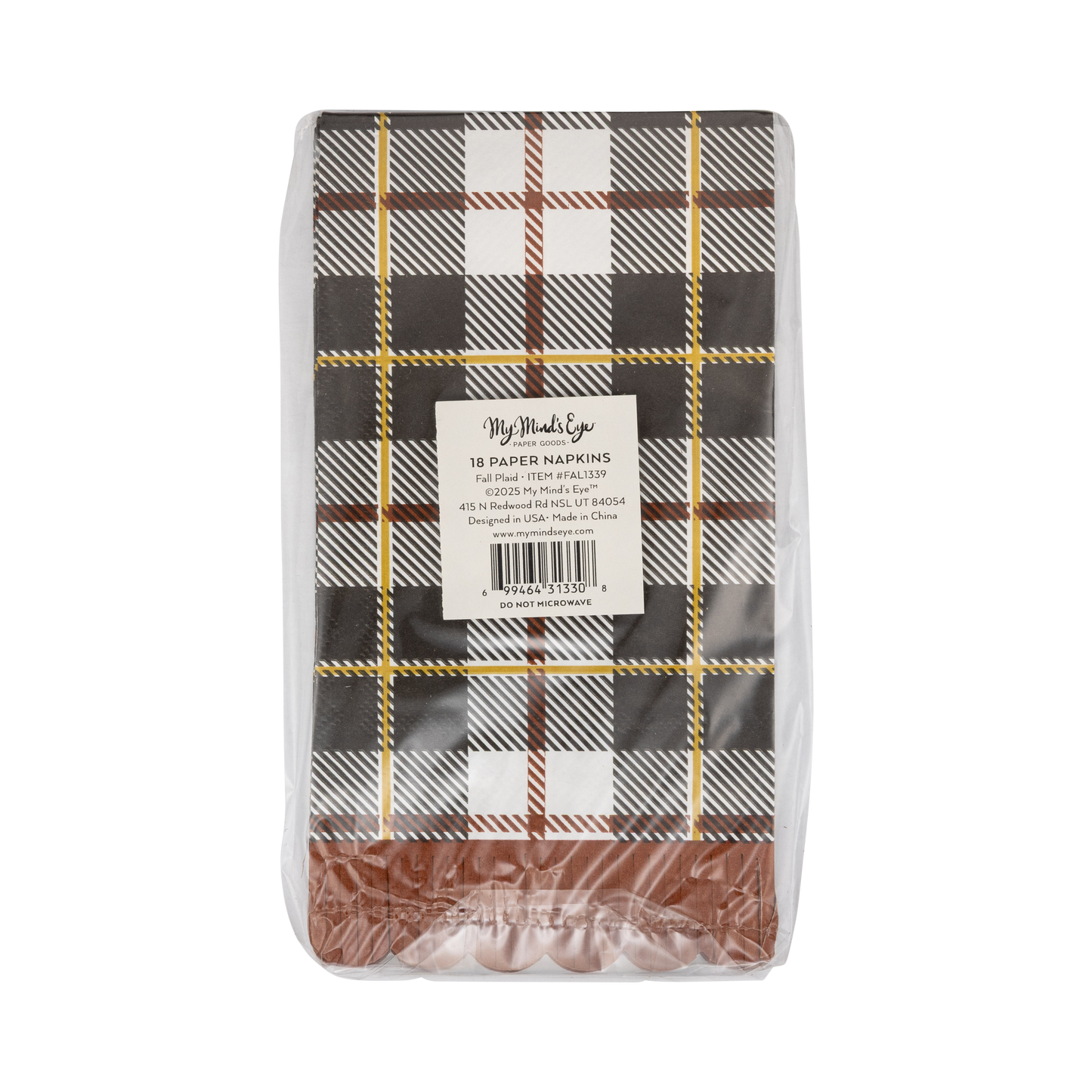 Black Fall Plaid Dinner Napkin