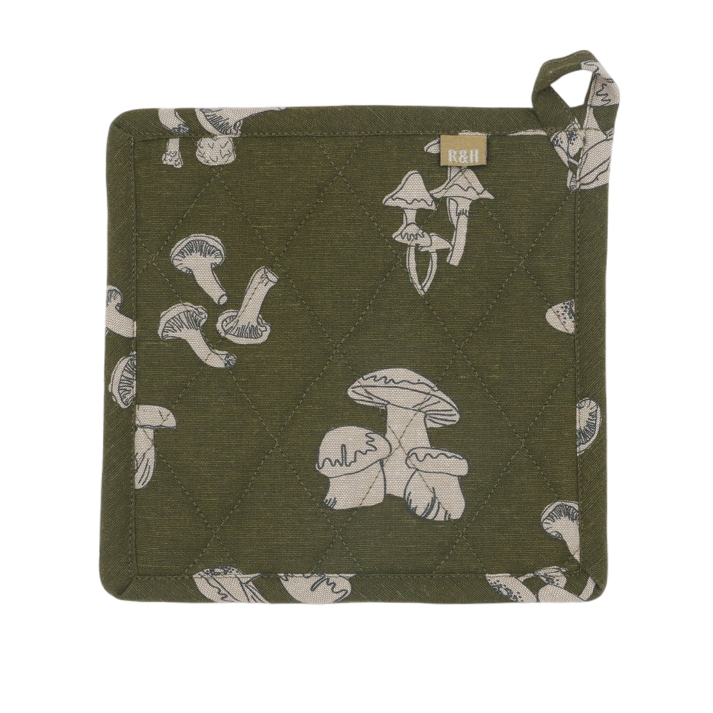 Pot Holder Trivets - Mushroom - Olive Green