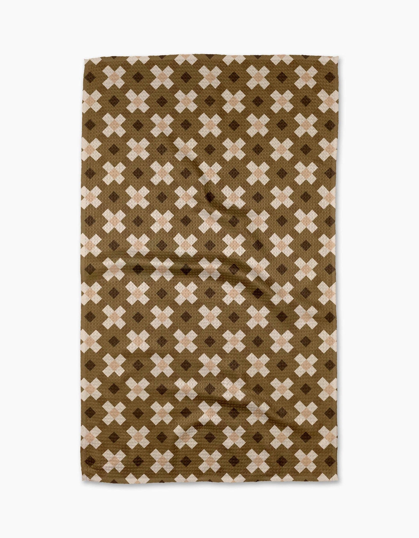 Olive Geometry Tea Towel