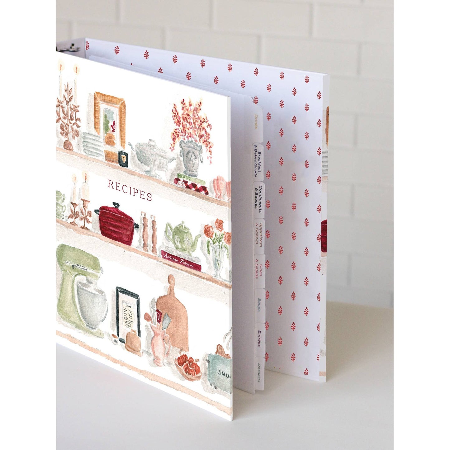 Autumn Kitchen Shelves 3-Ring Recipe Binder Recipe Card Boxes Browns Kitchen