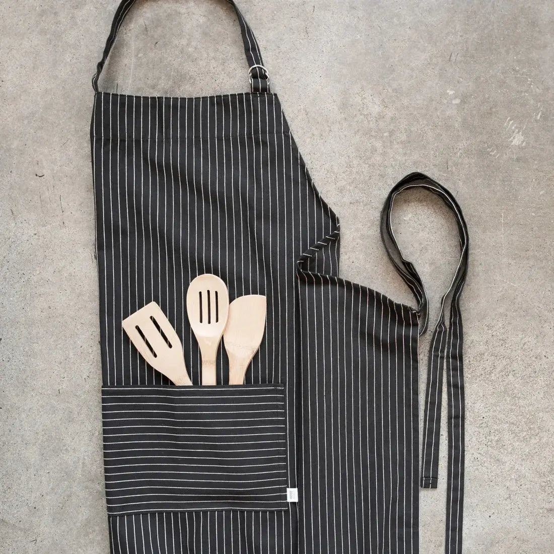Black Pinstripe Oversized Mighty Apron NOW DESIGNS