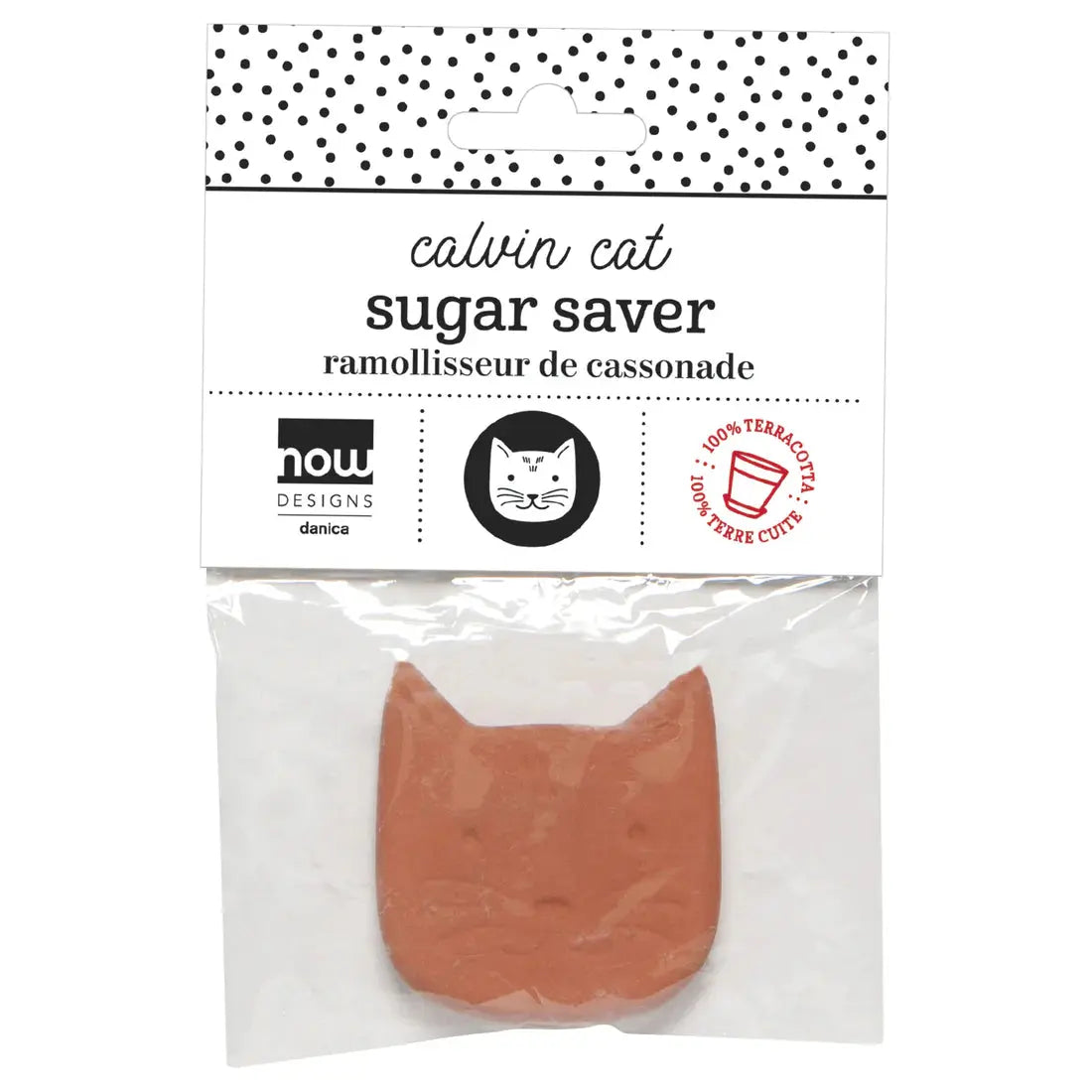 Calvin Cat Terracotta Sugar Saver NOW DESIGNS