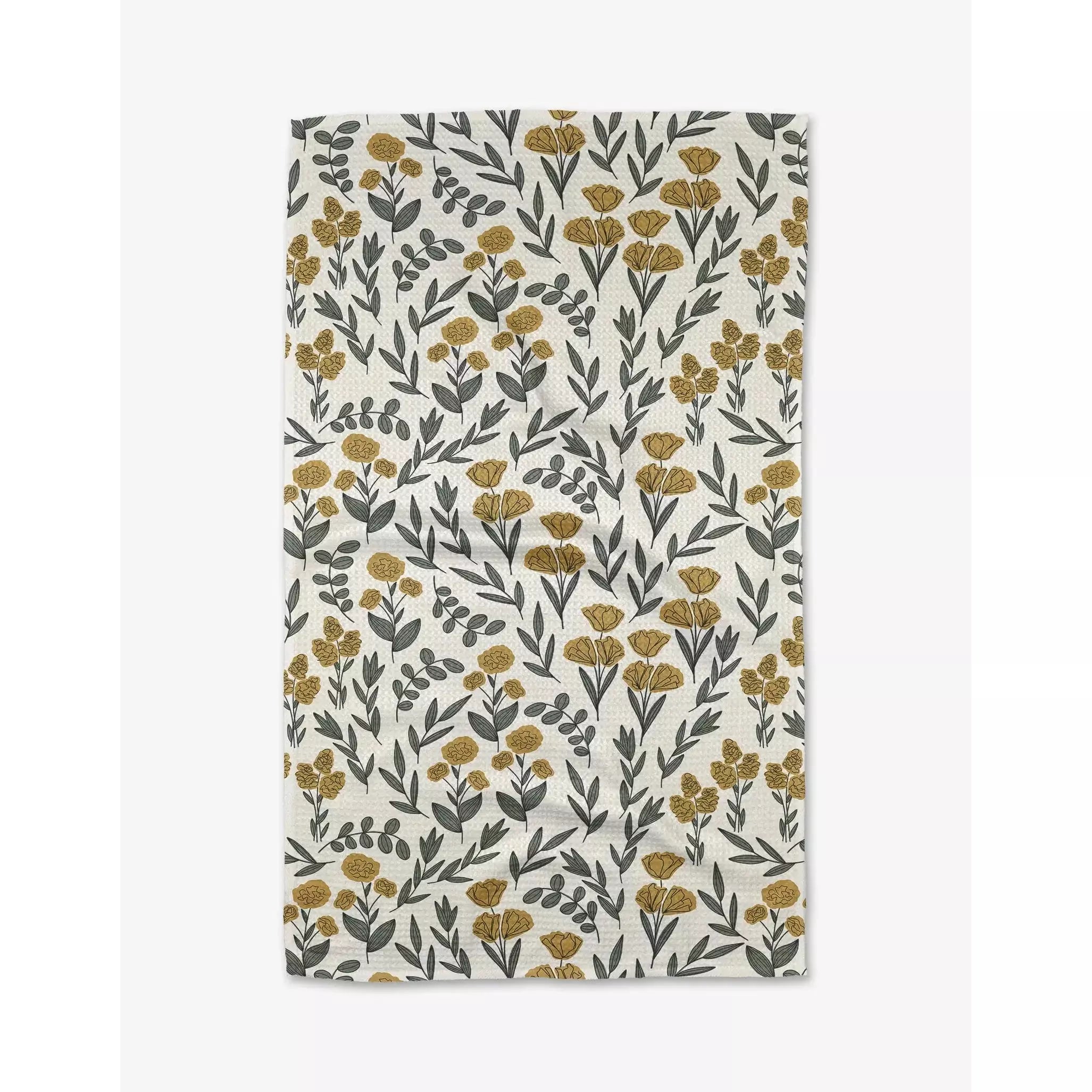 Charolette Yellow Geometry Kitchen Tea Towel - Browns Kitchen