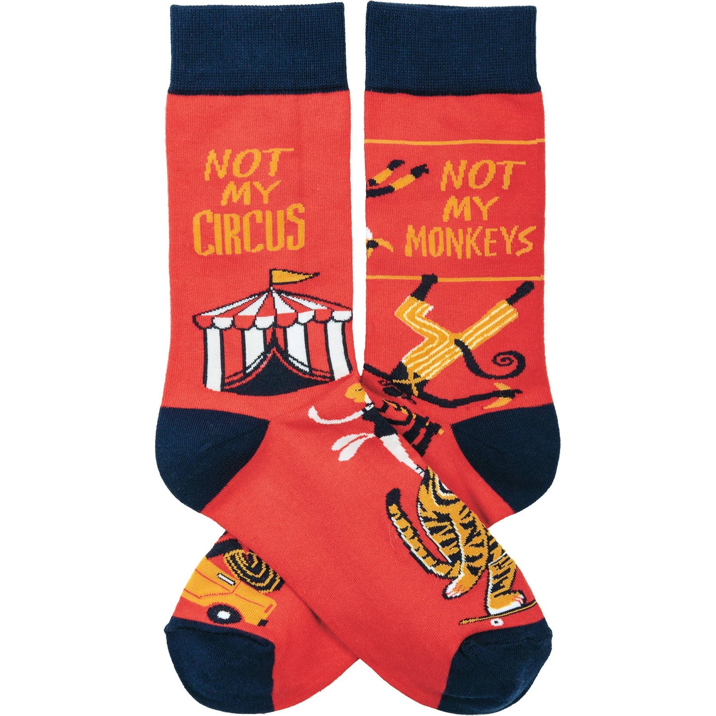 Circus And Monkeys Socks Browns Kitchen