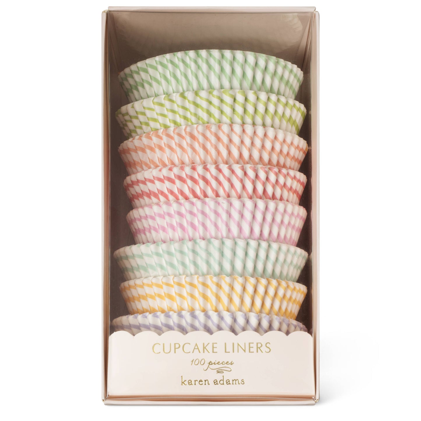 Cupcake Liners: Round Pastel Stripe Browns Kitchen
