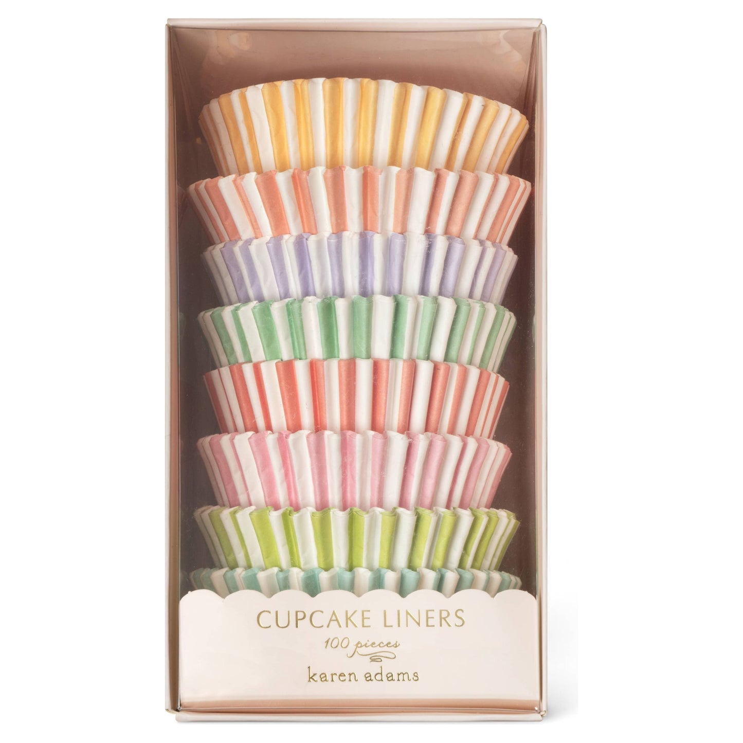 Cupcake Liners: Round Pastel Stripe Browns Kitchen