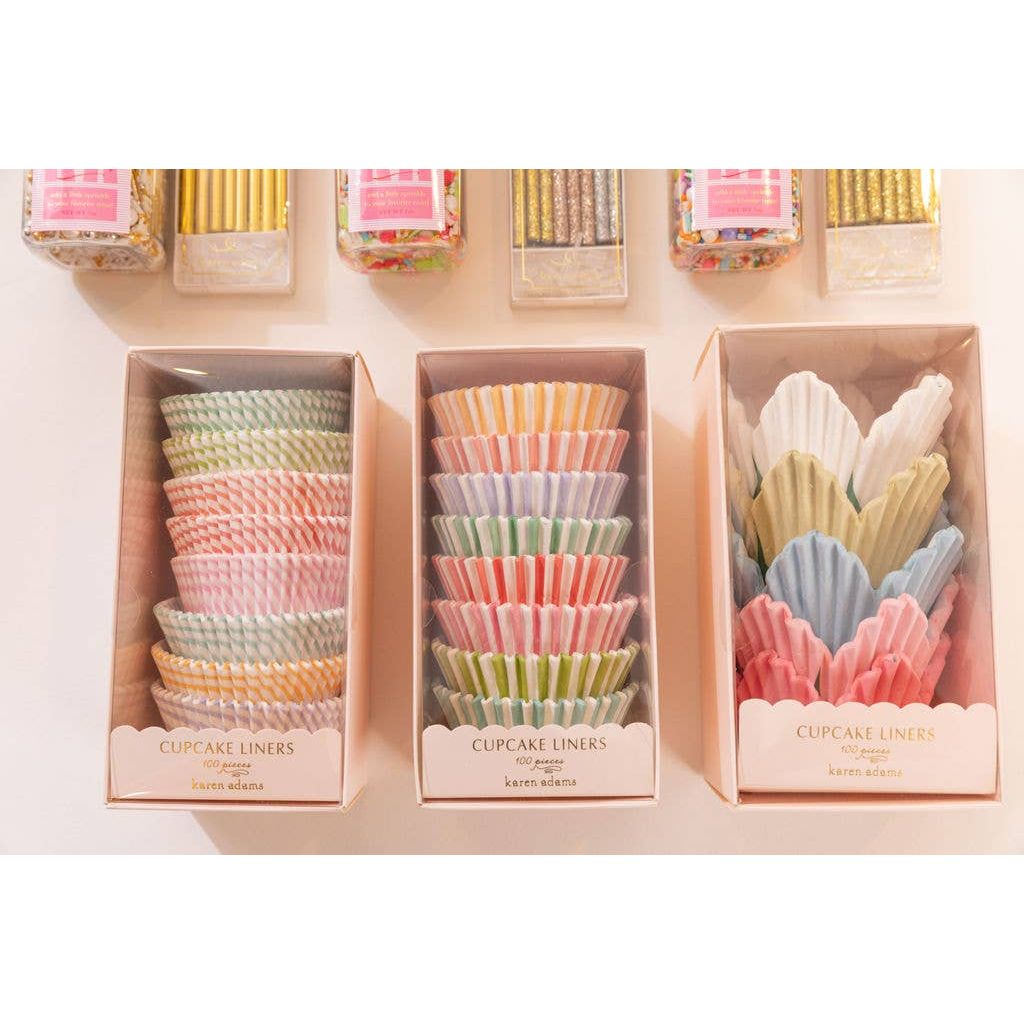 Cupcake Liners: Round Pastel Stripe Browns Kitchen