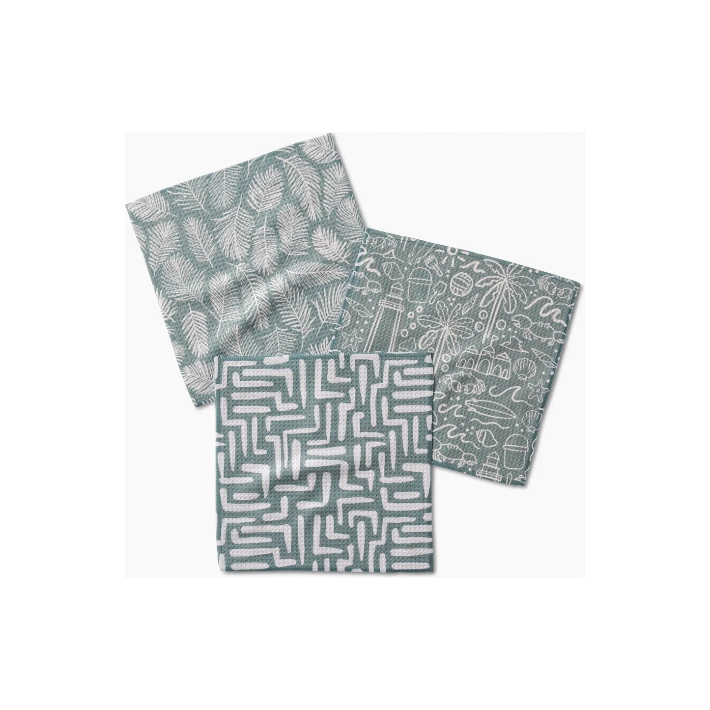 Beach Days Geometry Dish Cloth Set of 3