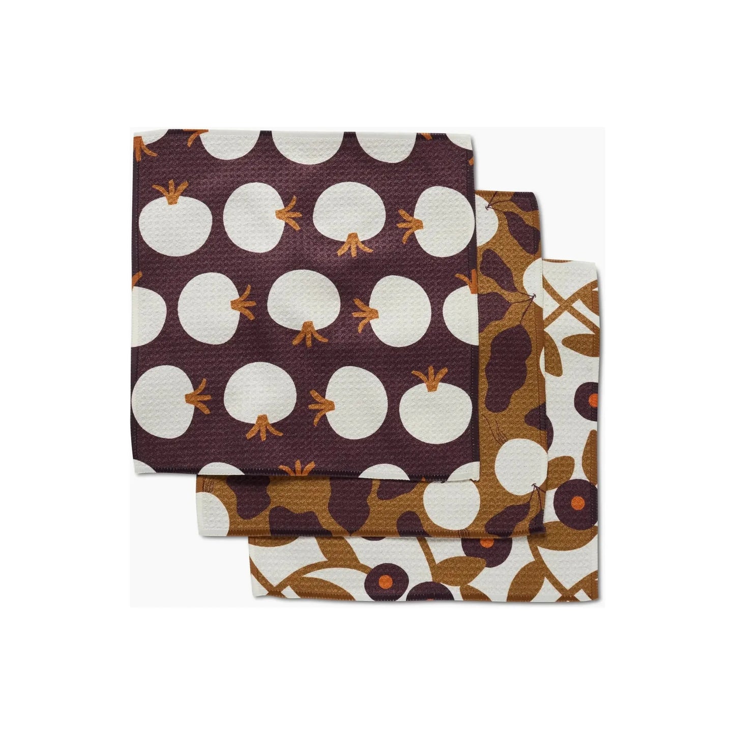 Bold Fall Geometry Dish Cloth Set of 3