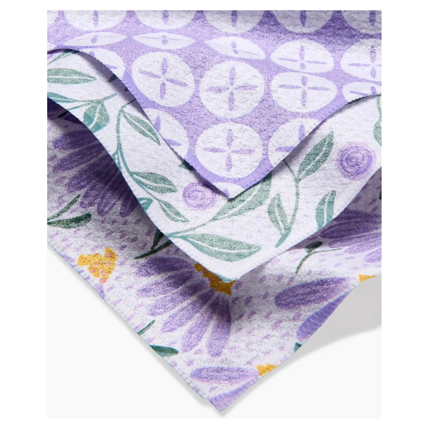 Button Vines and Daisies Geometry Dishcloth Set