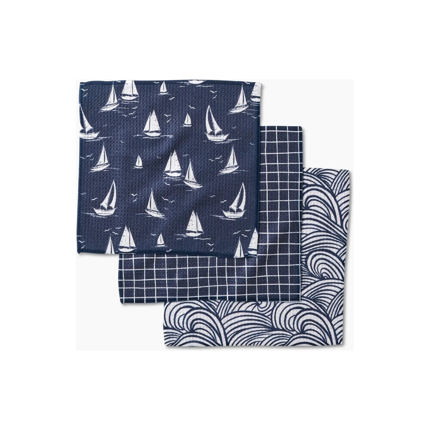 Coastal Day Geometry Dish Cloth Set of 3