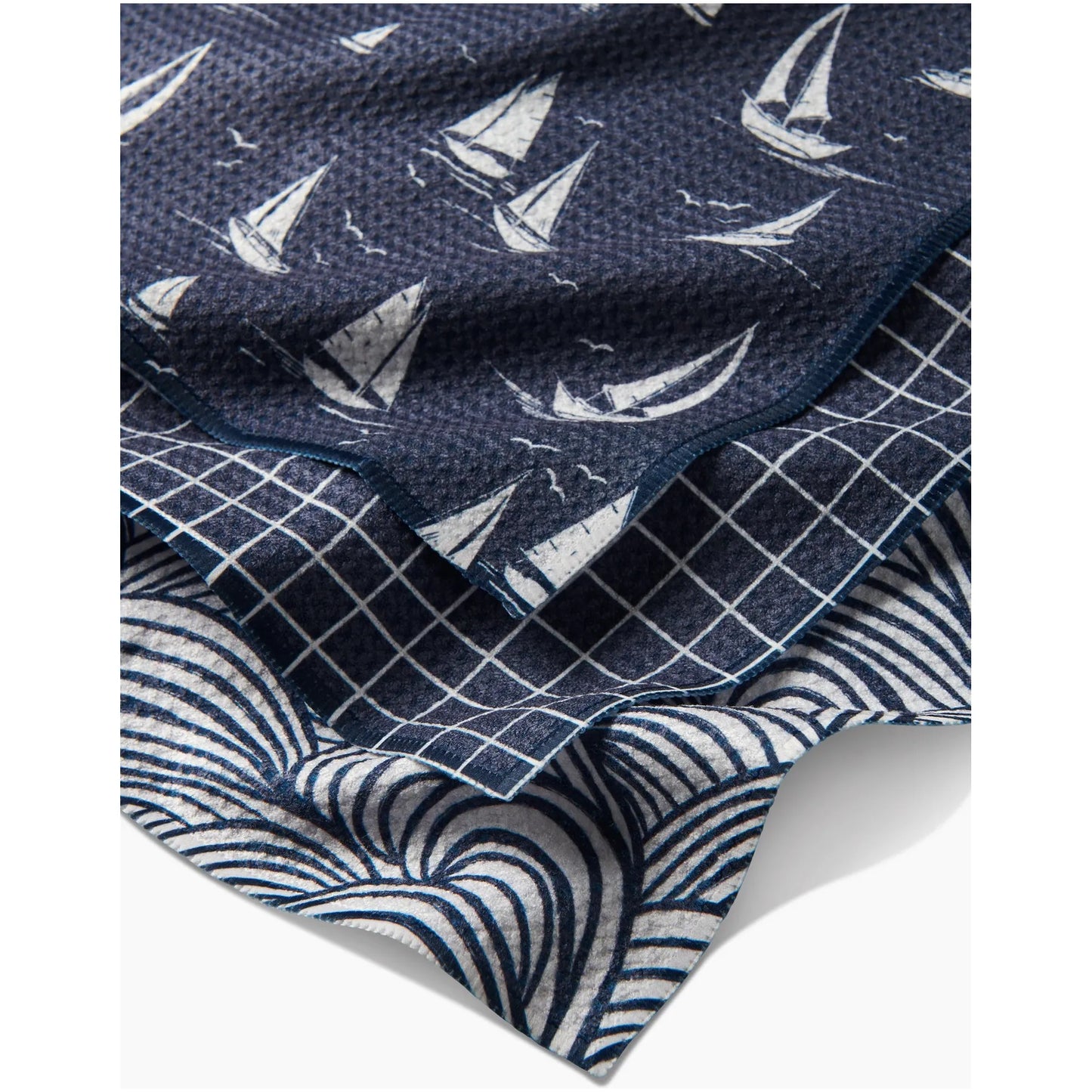 Coastal Day Geometry Dish Cloth Set of 3