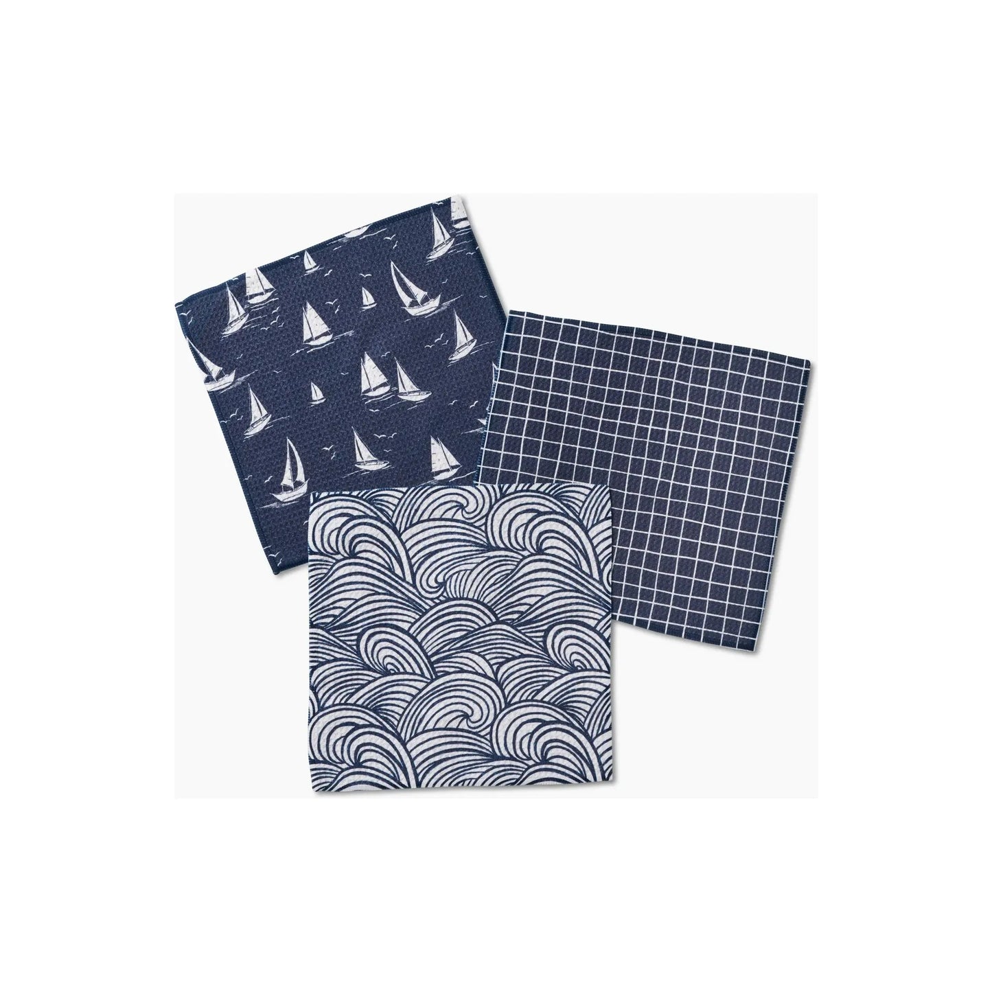 Coastal Day Geometry Dish Cloth Set of 3