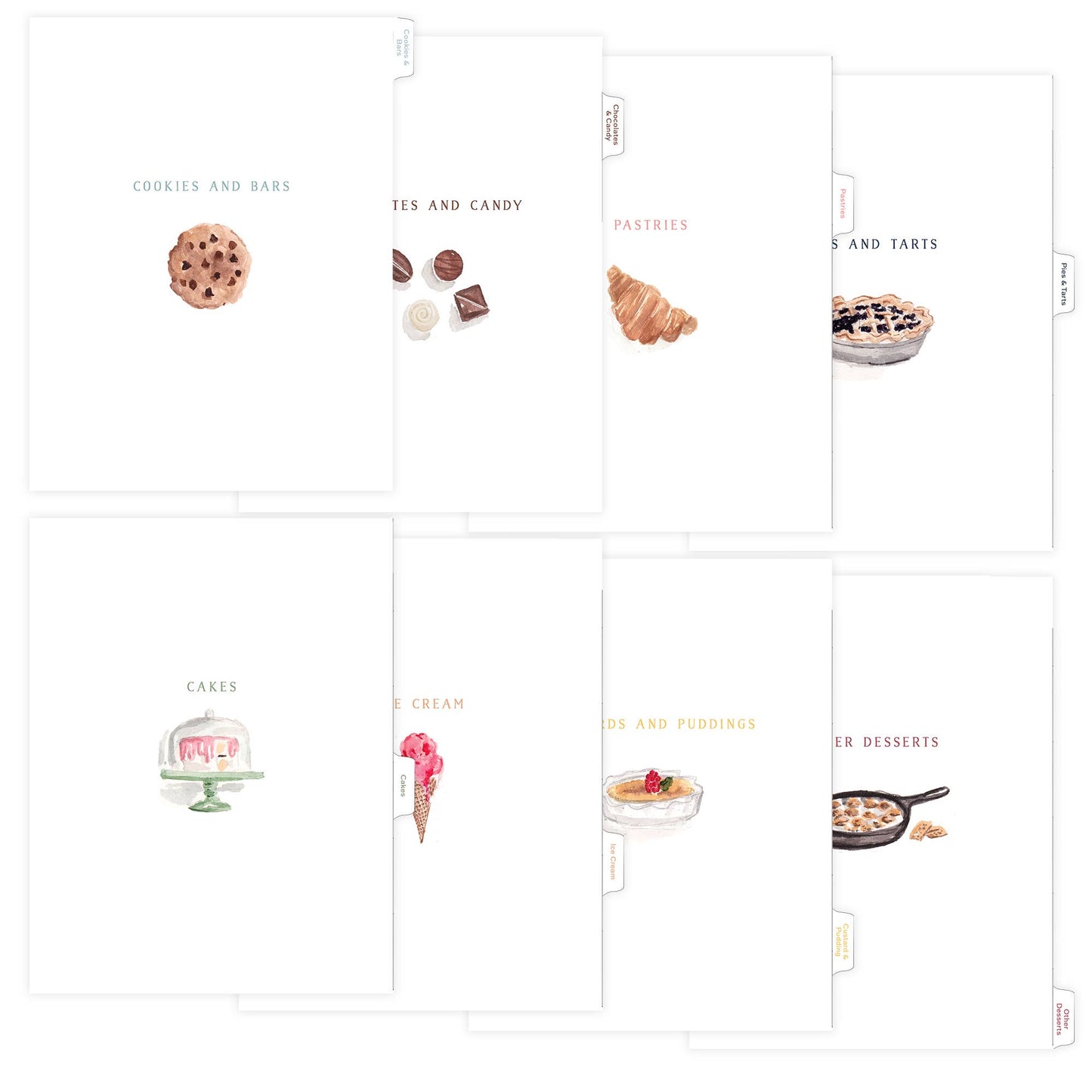 Dessert Recipe Binder Index Tab Dividers: Standard (8.5x11")  Browns Kitchen