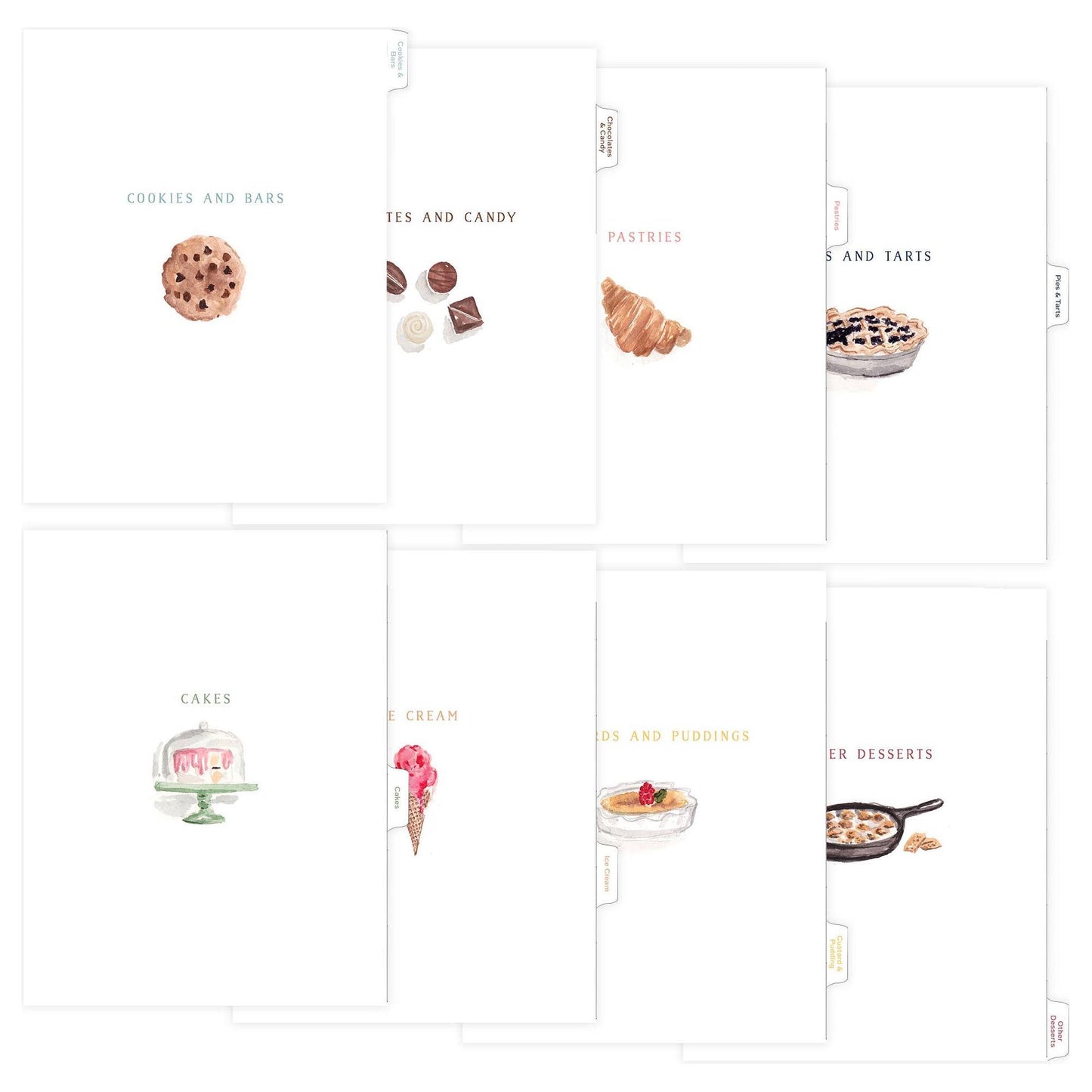 Dessert Recipe Binder Index Tab Dividers: Standard (8.5x11")  Browns Kitchen