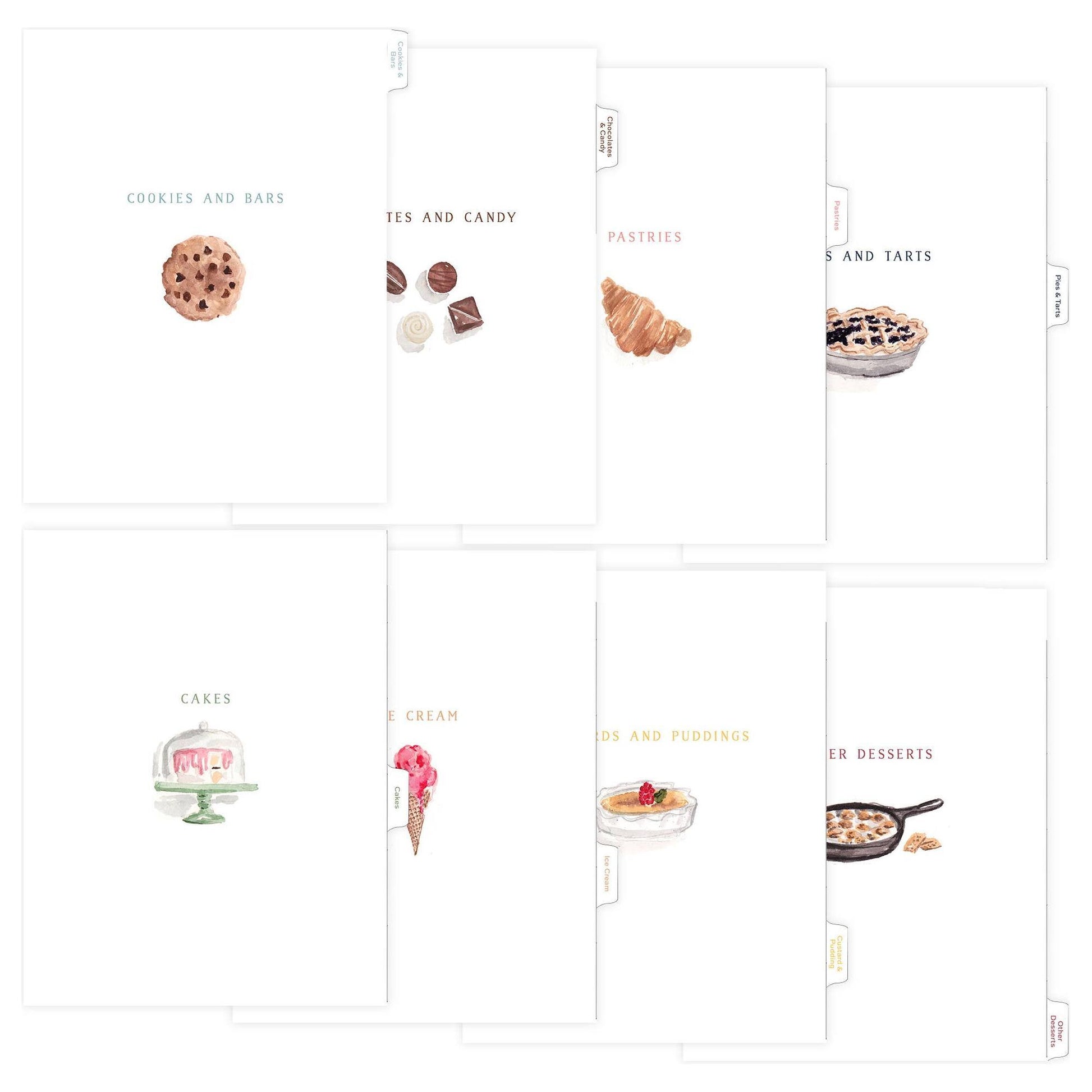 Dessert Recipe Binder Index Tab Dividers: Standard (8.5x11")  Browns Kitchen