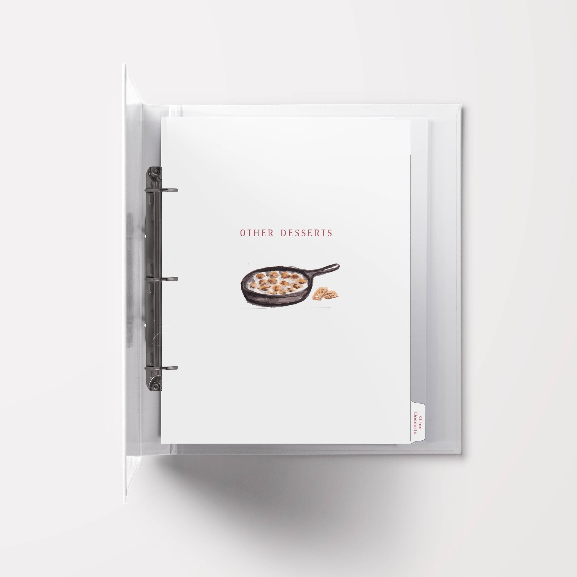 Dessert Recipe Binder Index Tab Dividers: Standard (8.5x11")  Browns Kitchen