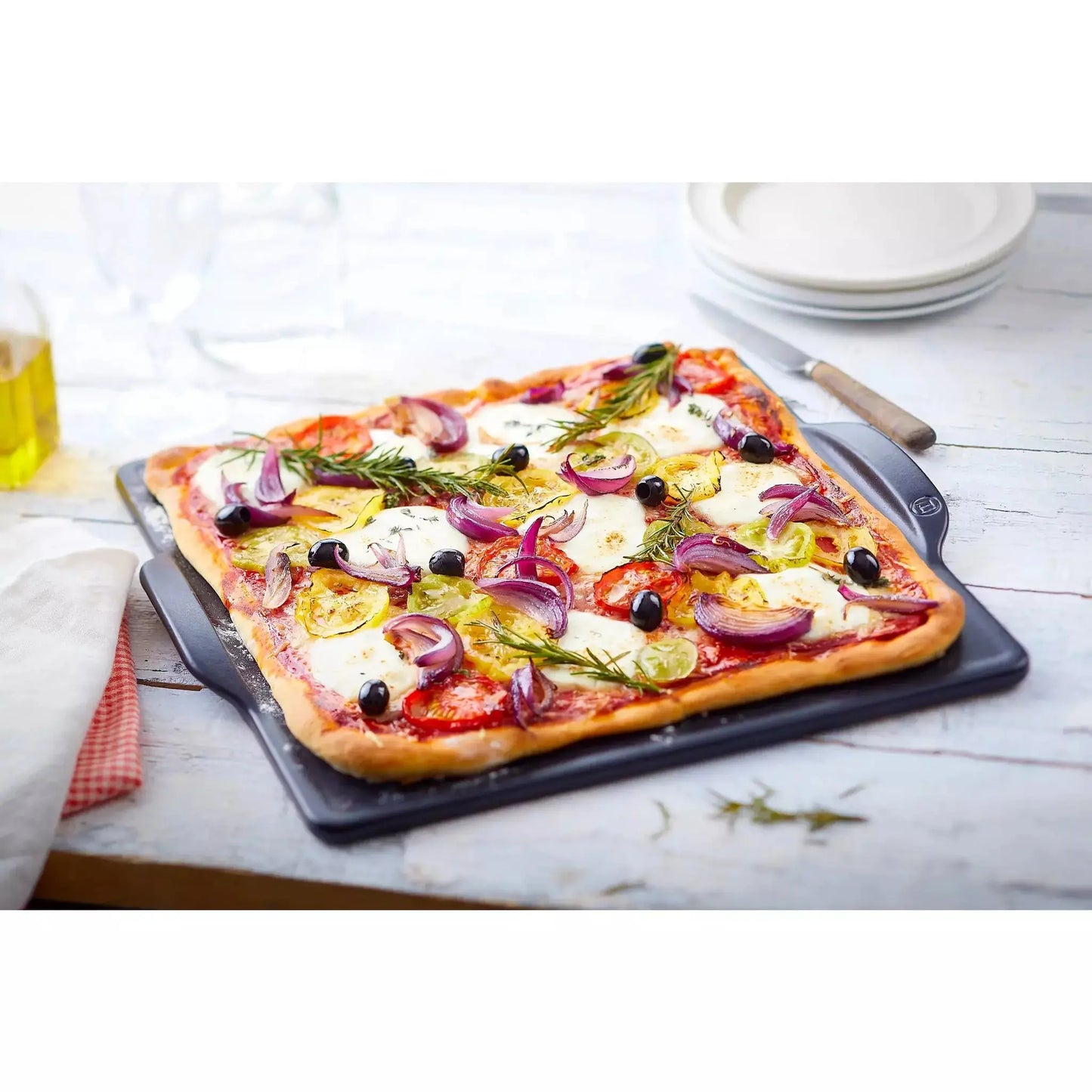 Emile Henry Square Pizza Stone, Charcoal EMILE HENRY