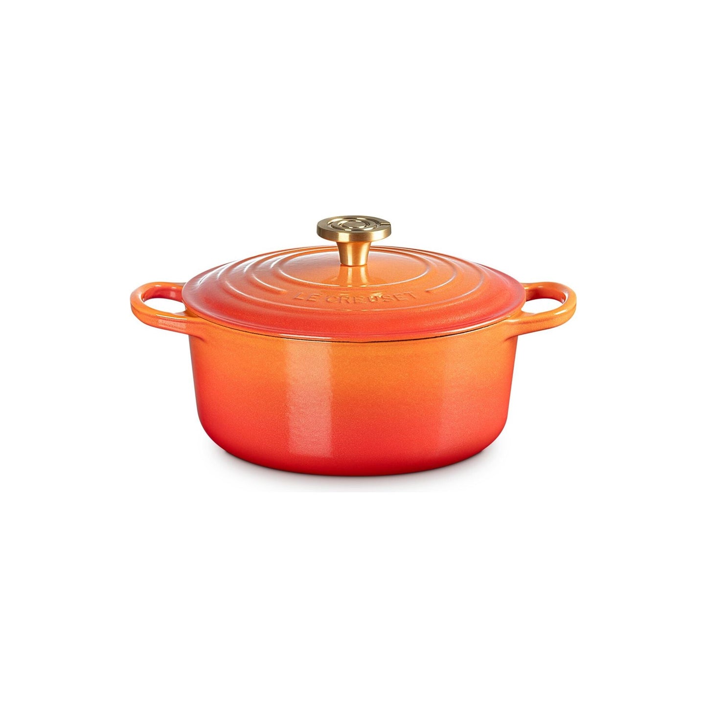 Le Creuset Signature Round Oven 7.25 Qt Flamme Doree Crucible Knob