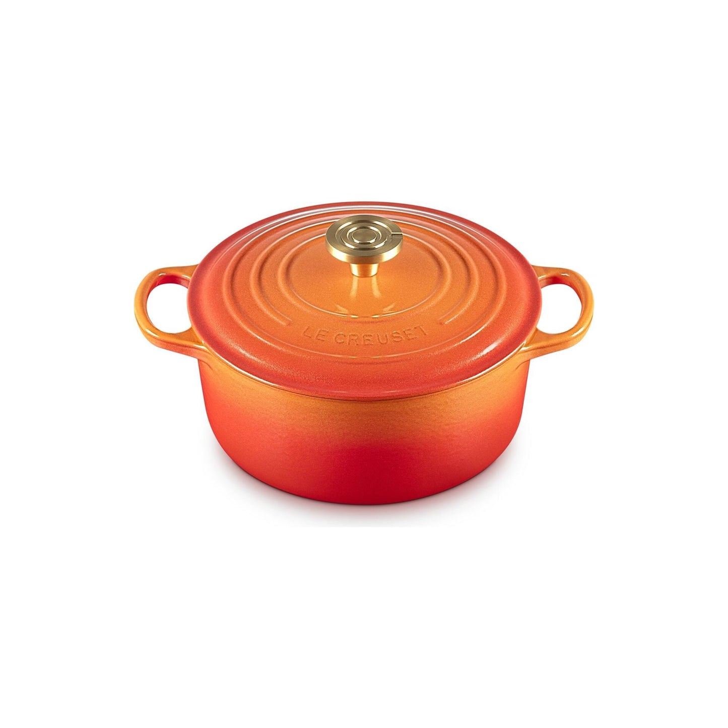 Le Creuset Signature Round Oven 4.5 Qt Flamme Doree Crucible Knob