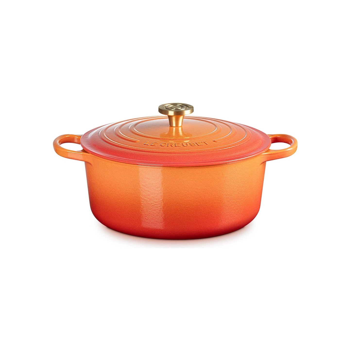 Le Creuset Signature Round Oven 4.5 Qt Flamme Doree Crucible Knob