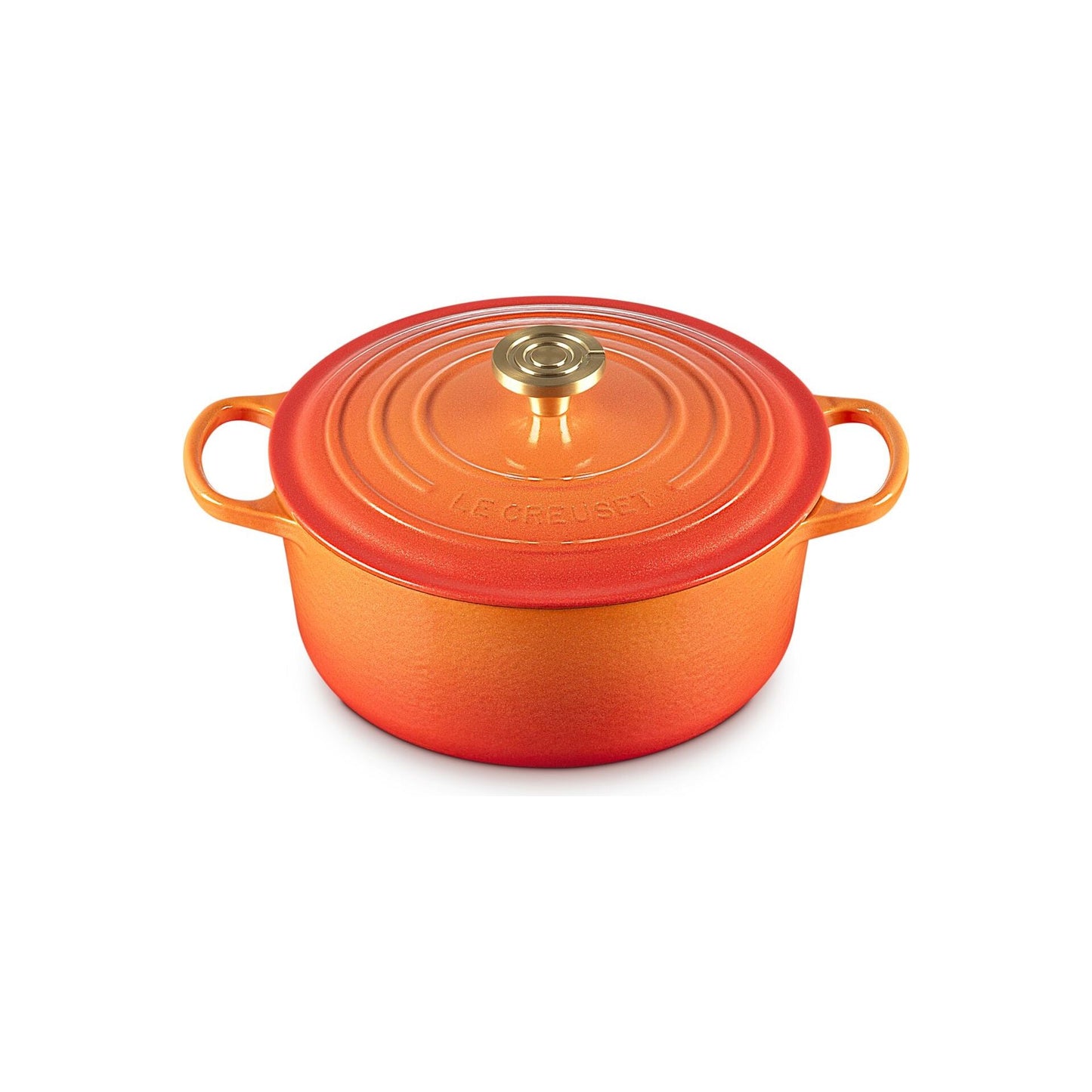Le Creuset Signature Round Oven 7.25 Qt Flamme Doree Crucible Knob