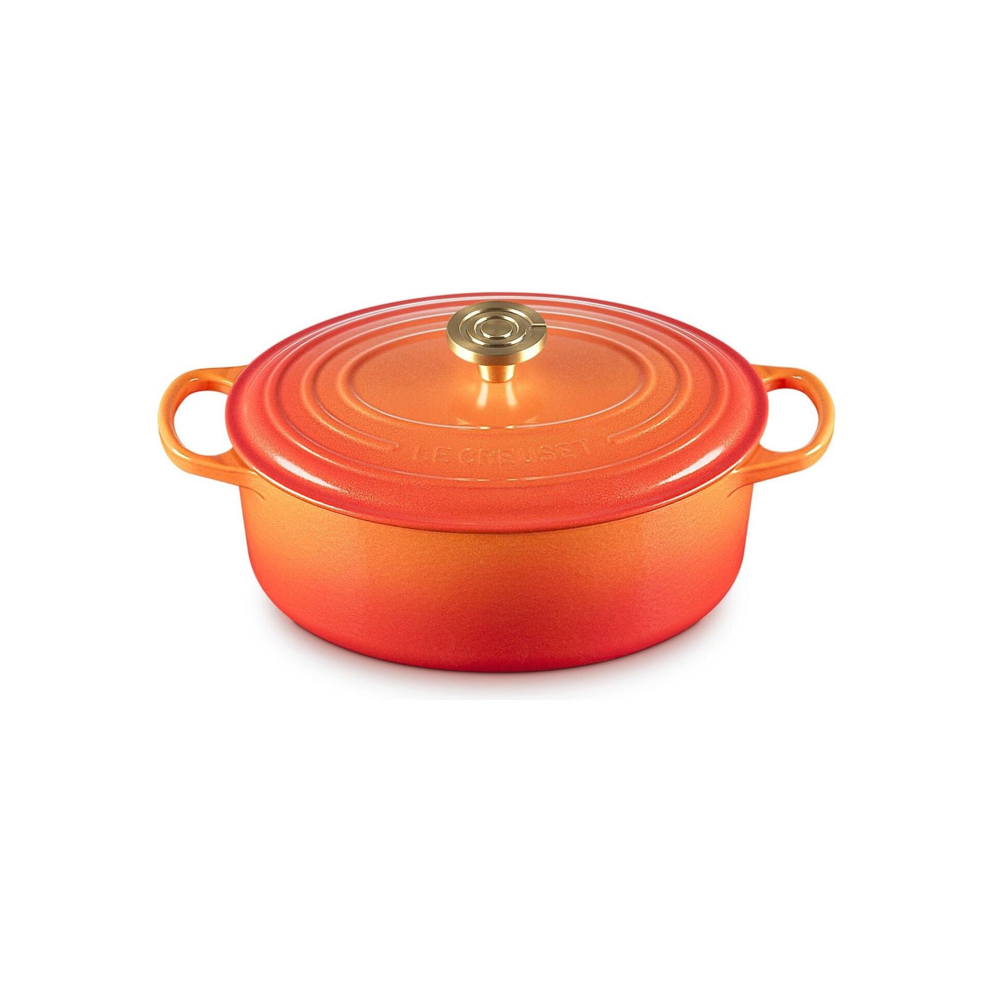 Le Creuset Signature Round Oven 7.25 Qt Flamme Doree Crucible Knob
