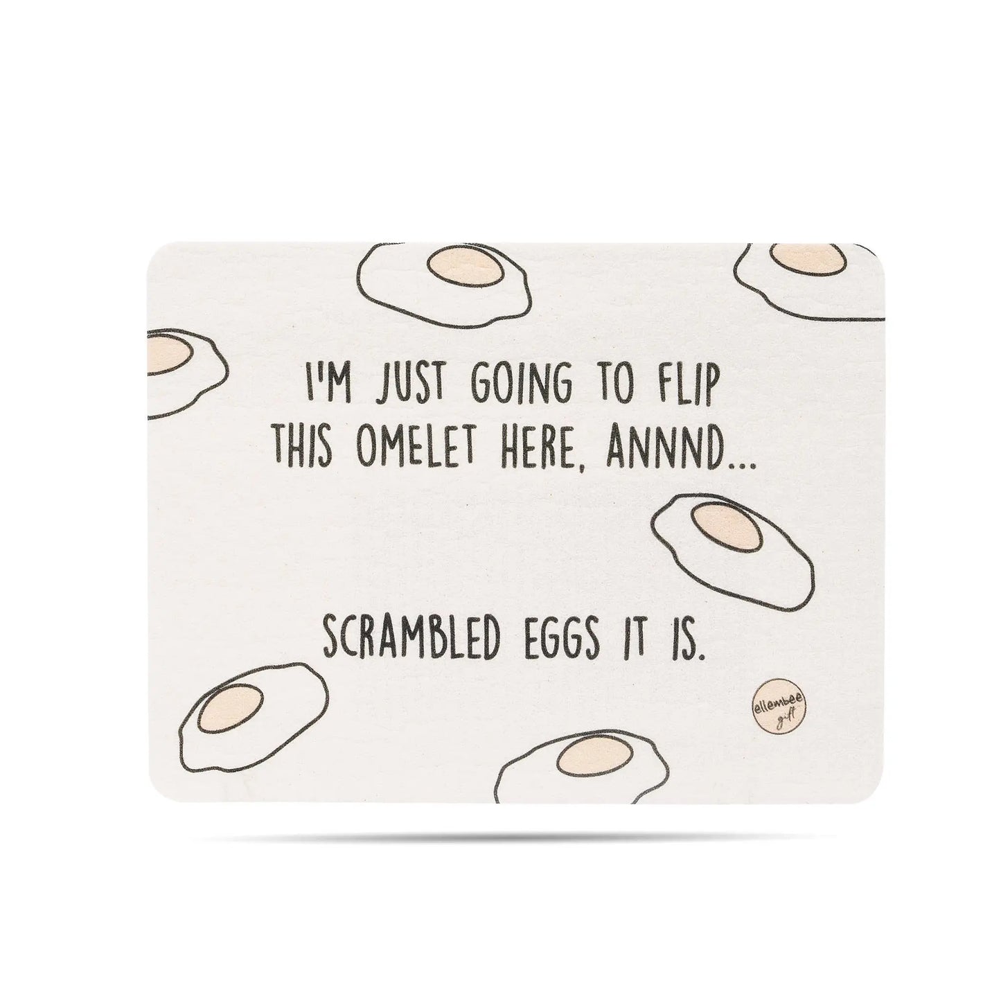 Flip this omelet | scrambled eggs | Swedish dish cloths ellembee gift
