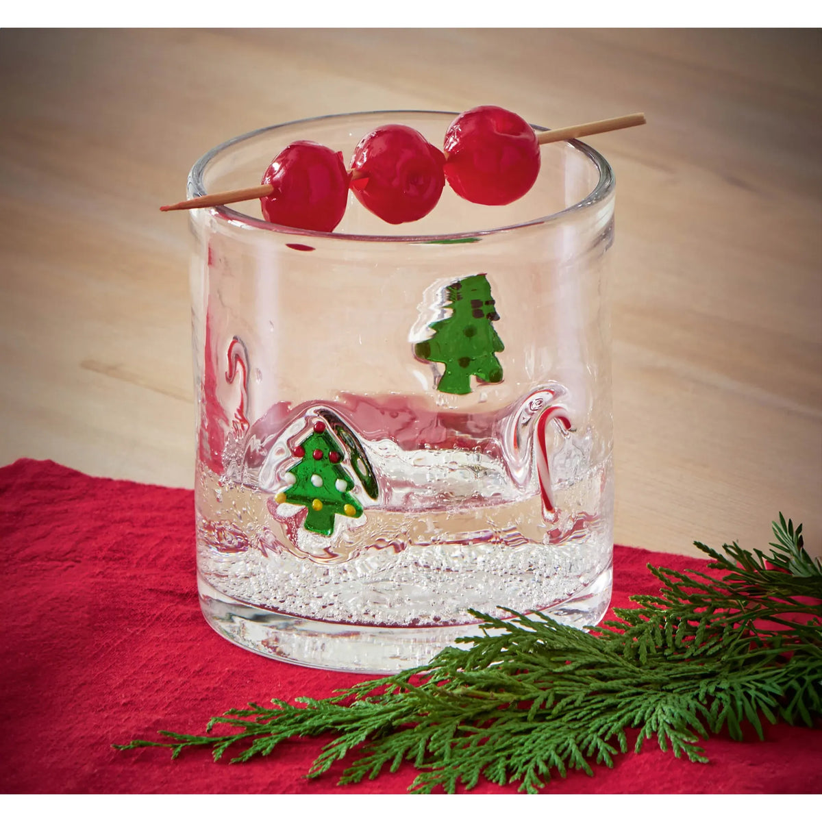 Christmas Tree & Candy Cane Glass