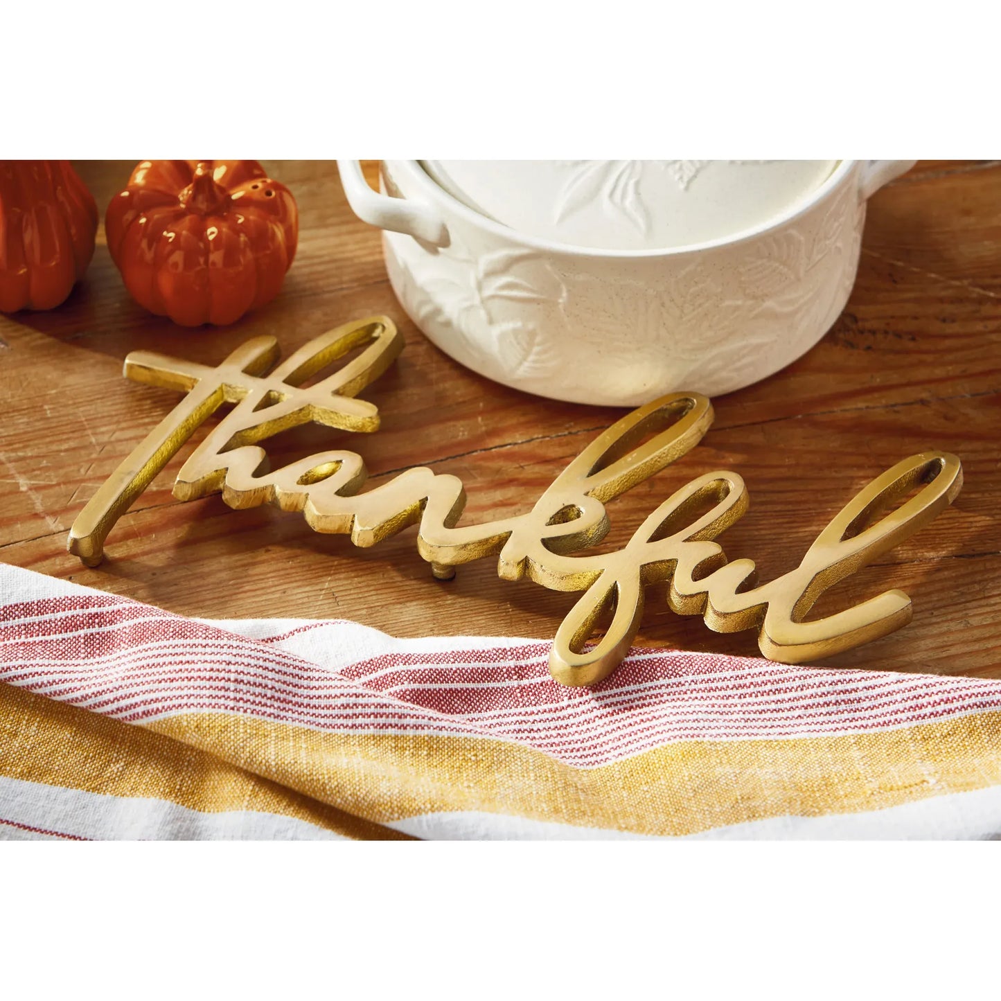 "Thankful" Gold Trivet