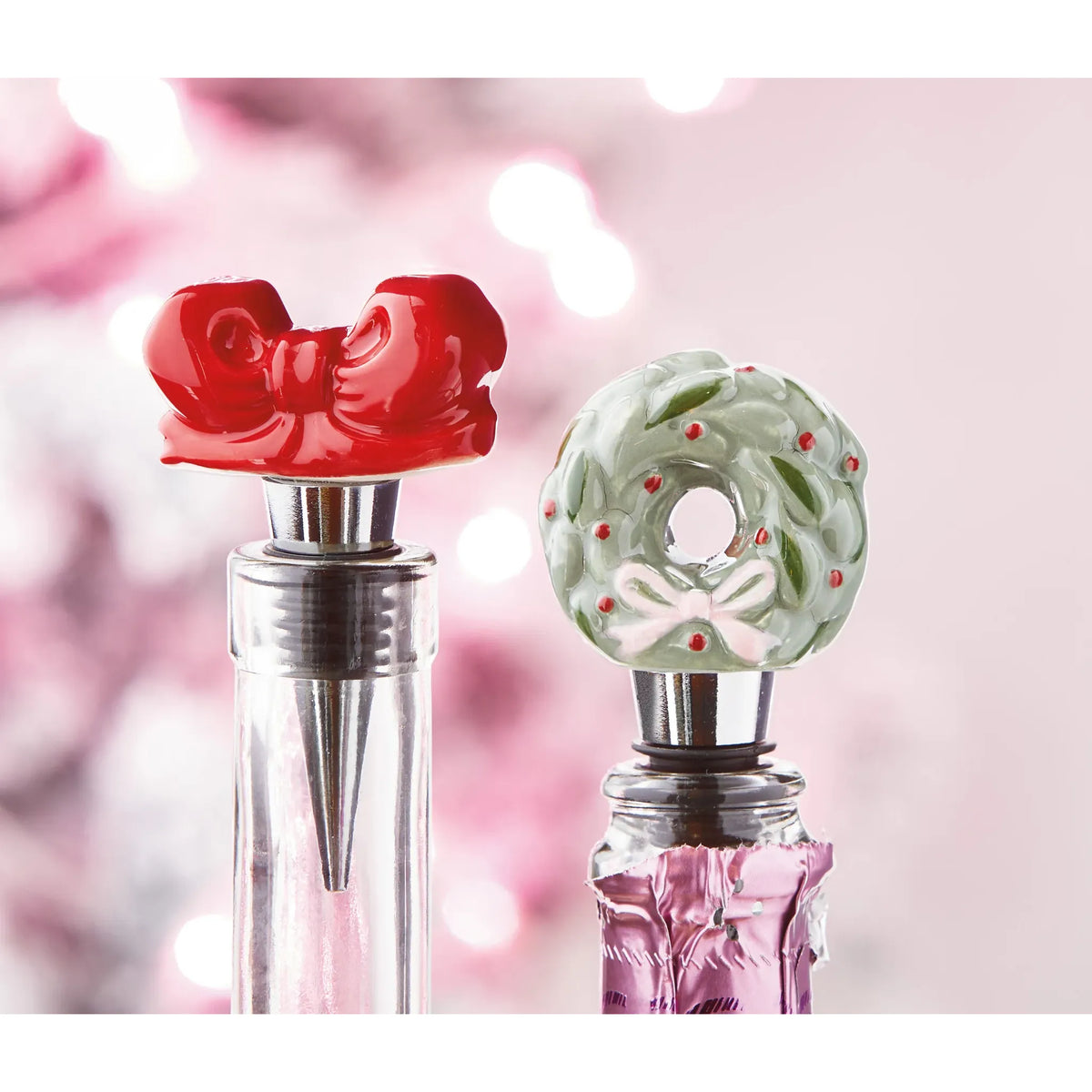 Very Merry Bow Bottle Stopper