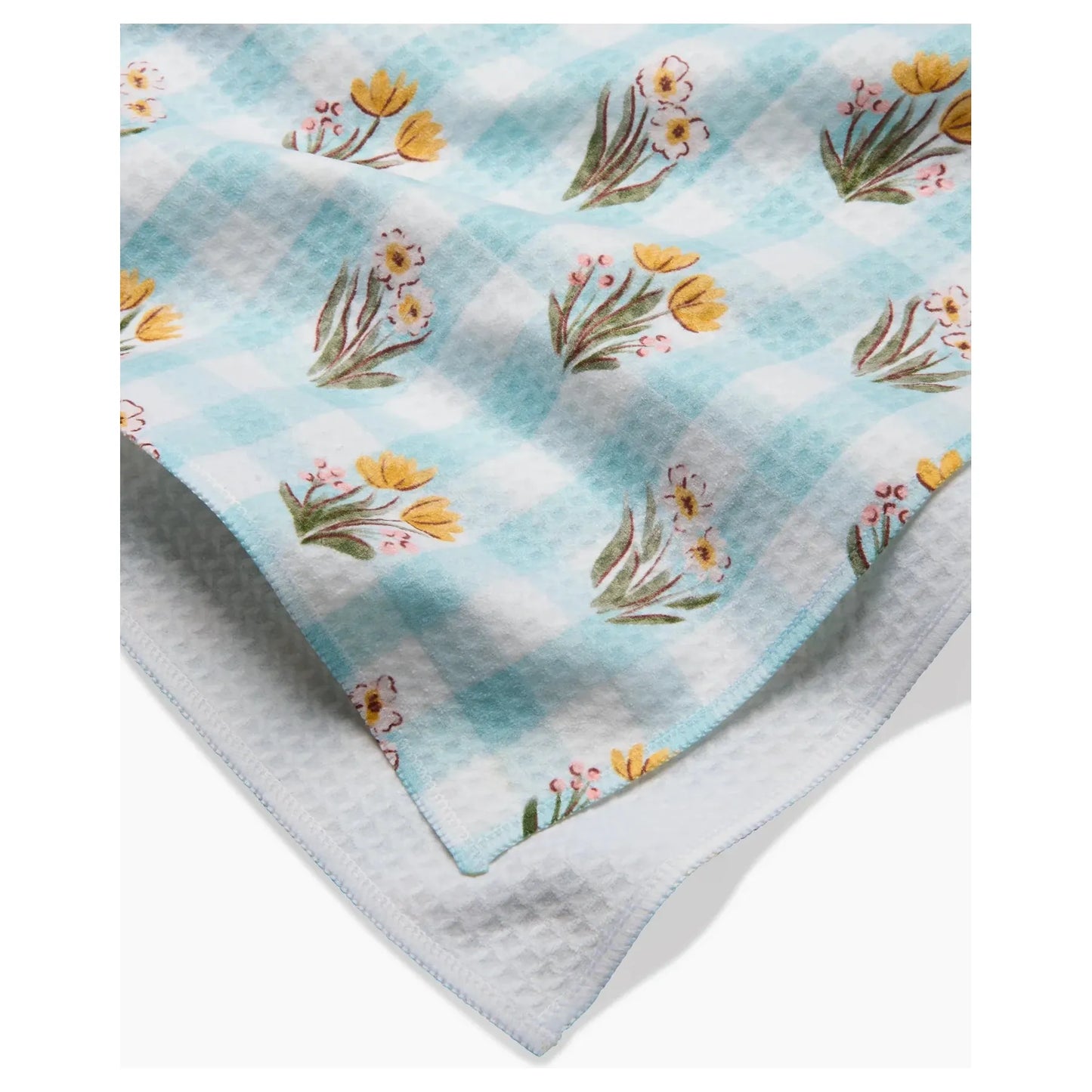 Picnic Plaid Blue Geometry Tea Towel