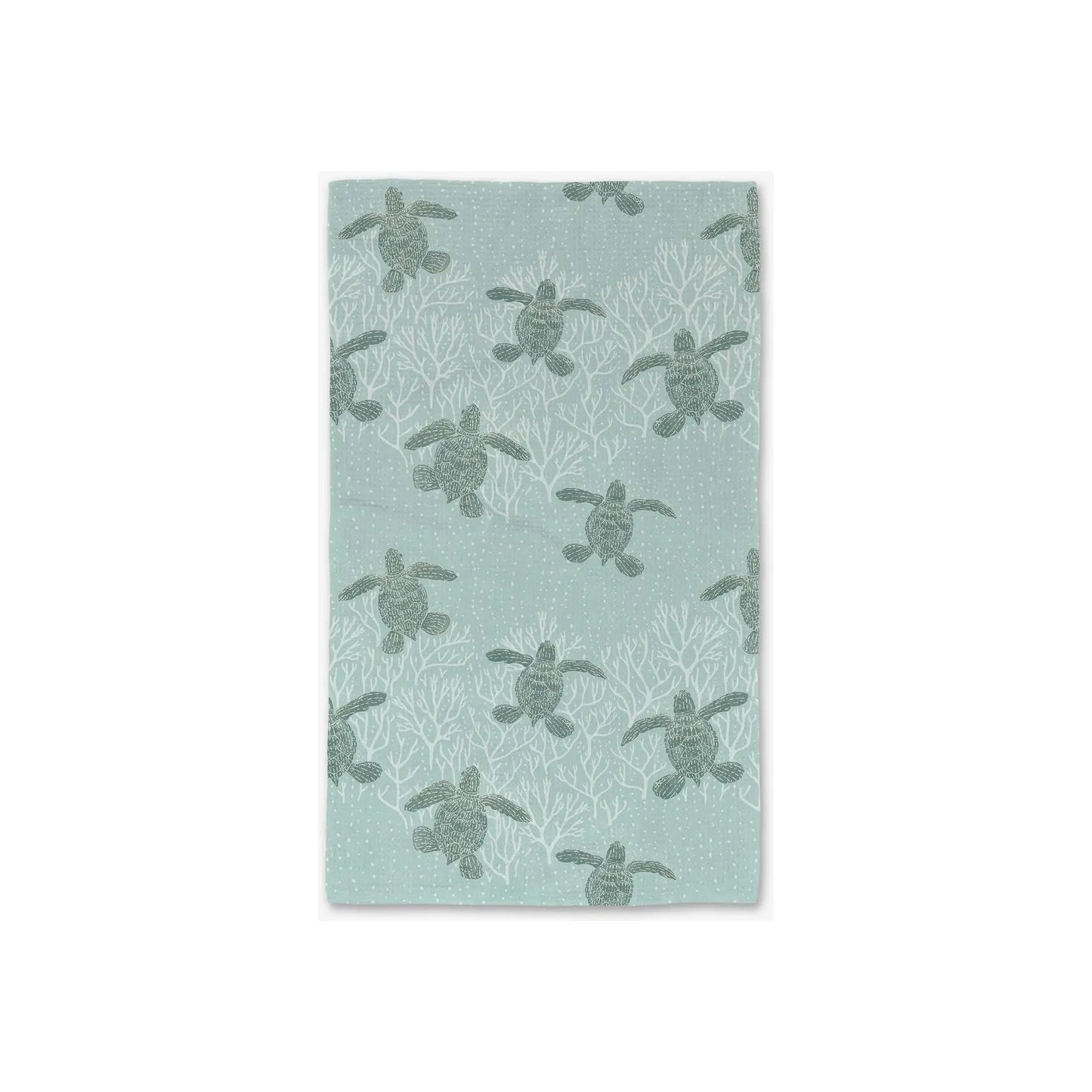 Sea Turtles Geometry Tea Towel