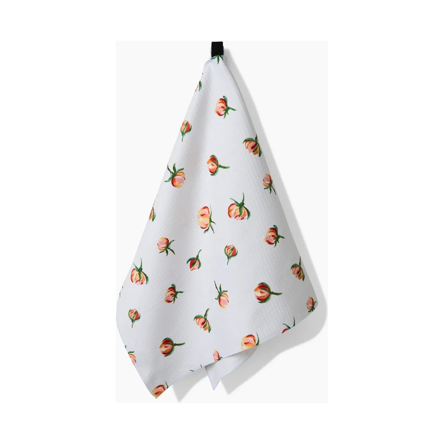 Yellow Rosebuds Geometry Tea Towel