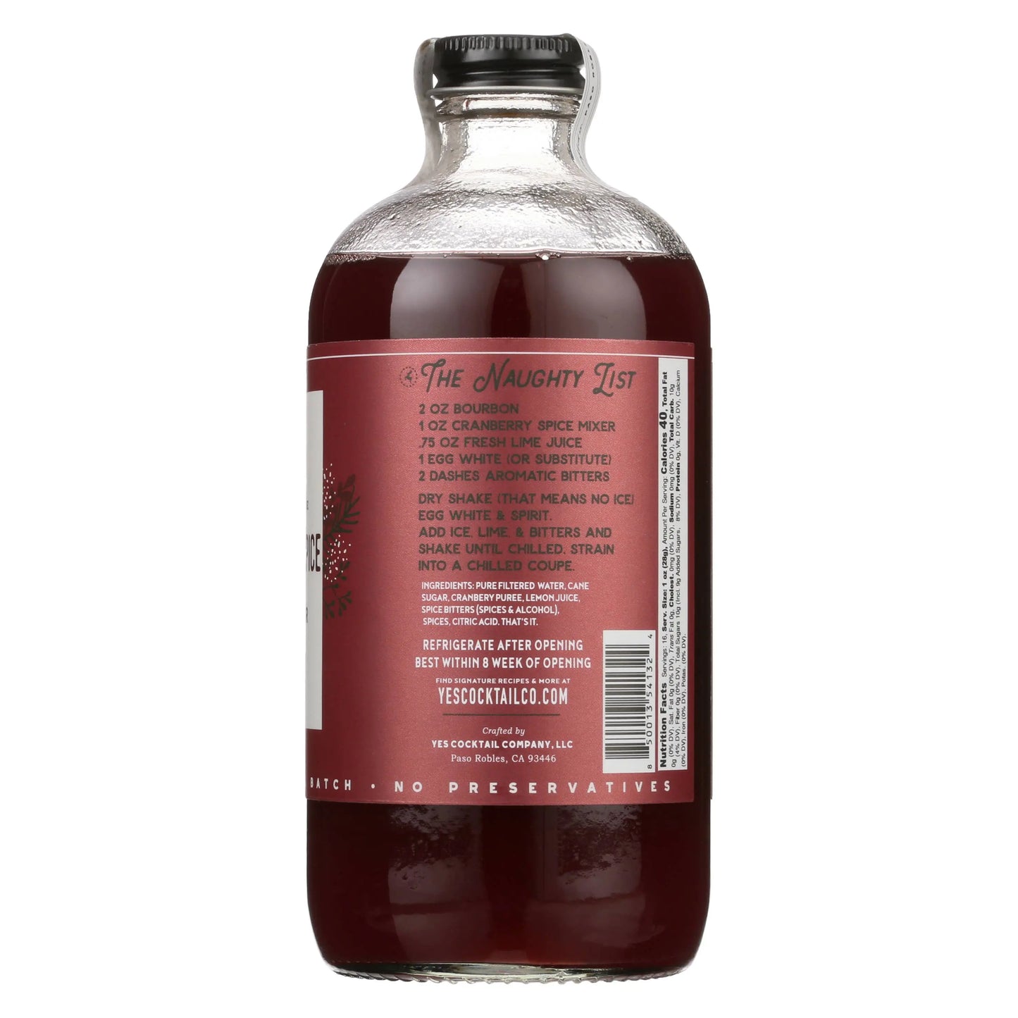 Holiday Seasonal : Cranberry Spice Cocktail Mixer Barware Browns Kitchen