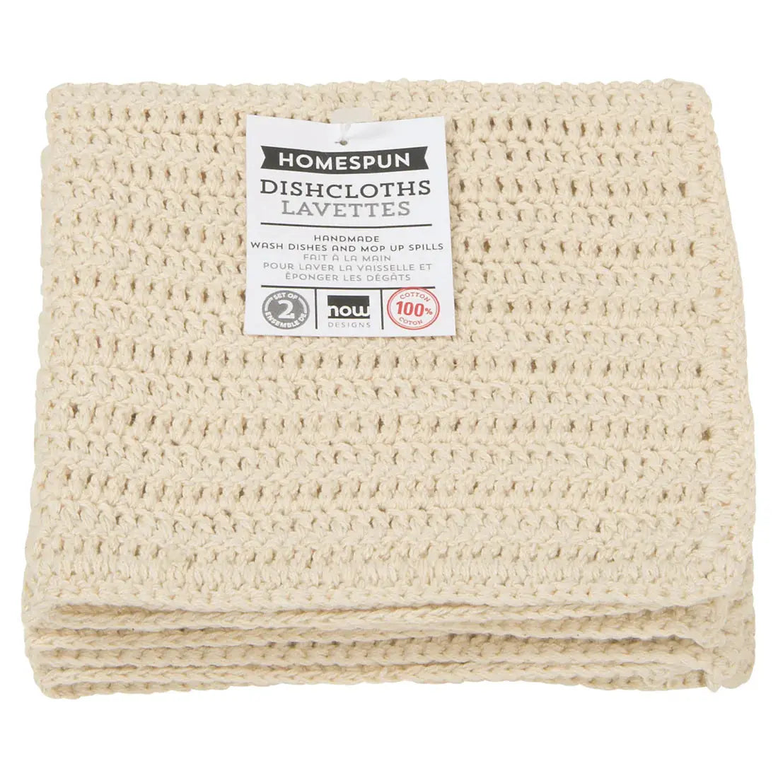 Homespun Natural Dishcloths Set of 2 NOW DESIGNS
