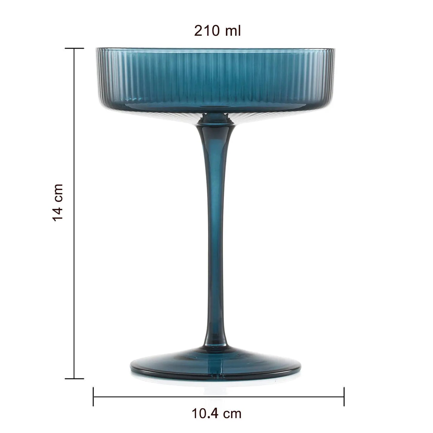 Art Deco Ribbed Pastel Coupe, & Cocktail Glass Barware Browns Kitchen