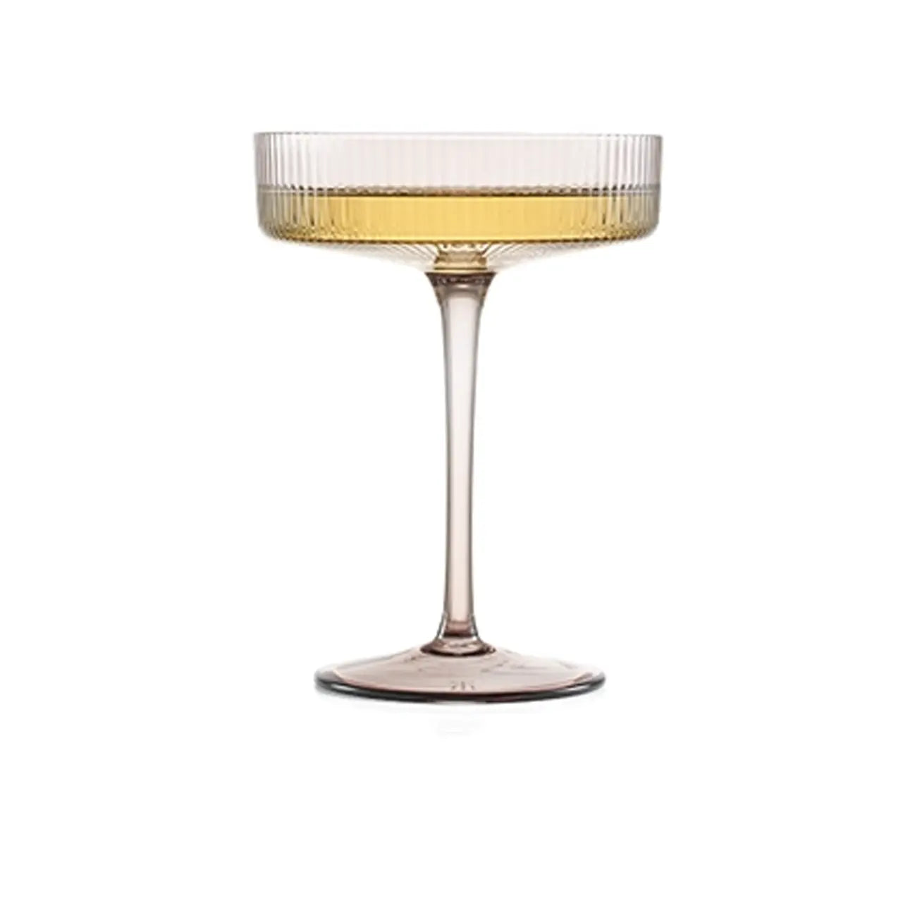 Art Deco Ribbed Pastel Coupe, & Cocktail Glass Drinkware Browns Kitchen