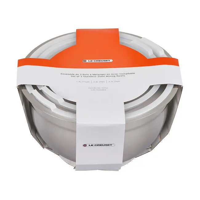 Le Creuset Stainless Steel Mixing Bowls with Lids, Set of 3 LE CREUSET
